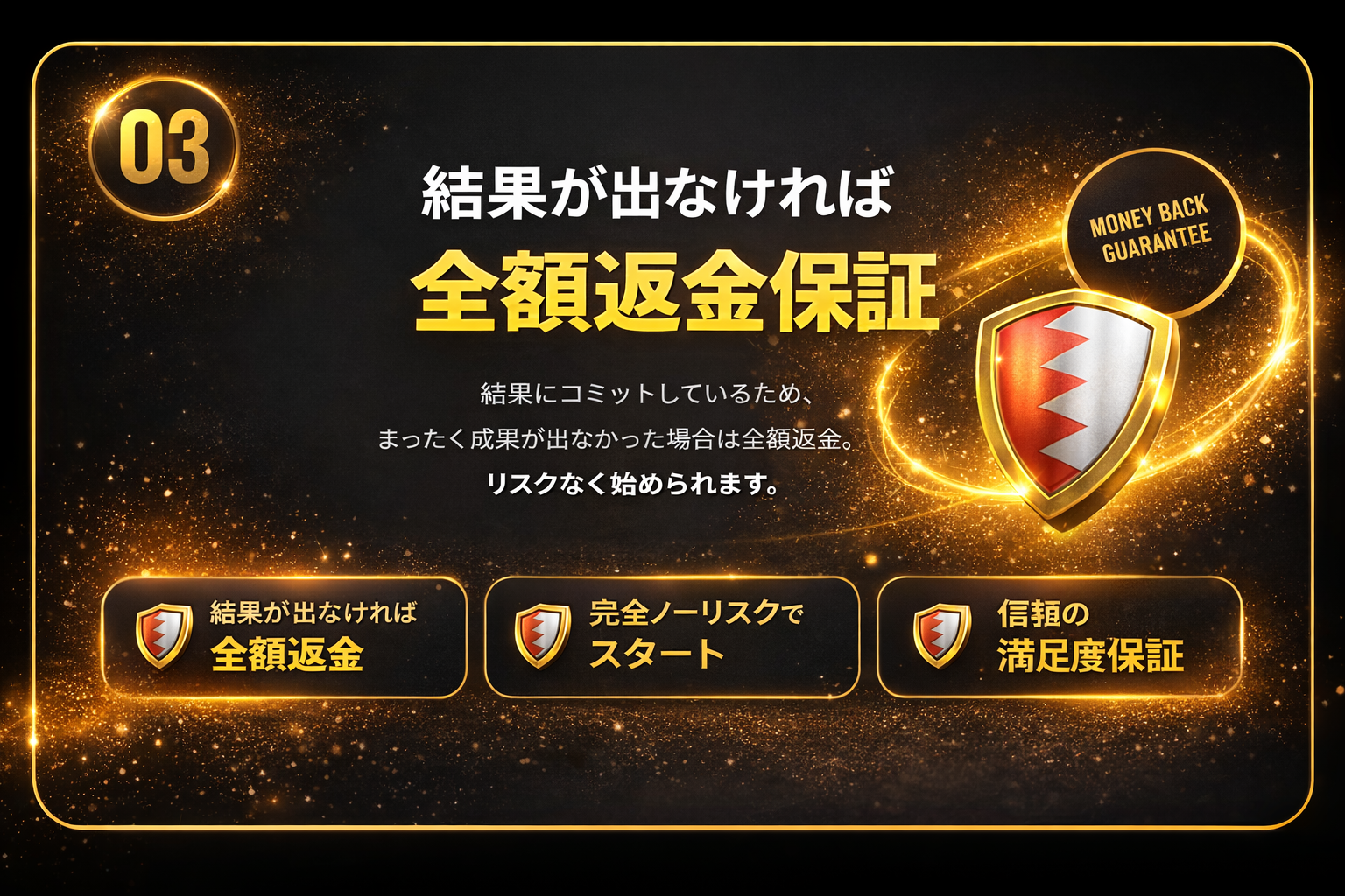 結果が出なければ全額返金保証